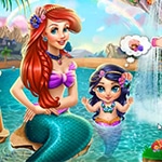 เกมส์อาบน้ำลูกนางเงือก Ariel Baby Wash