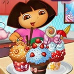เกมส์ดอร่าทำคัพเค้ก Dora Yummy Cupcake