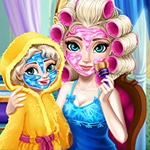 เกมส์แต่งหน้าเอลซ่ากับลูก Elsa Mommy Real Makeover
