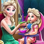 เกมส์เอลซ่าเลี้ยงลูกสาว Elsa Mommy Toddler Feed