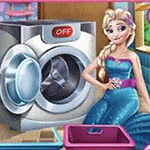 เกมส์แม่บ้านเอลซ่าซักผ้า Elsa Wash Clothes