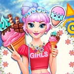 เกมส์แต่งตัวสาวน้อยกินไอศกรีม Girly Pastel Summer