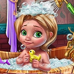 เกมส์อาบน้ำลูกเจ้าหญิงผมทอง Goldie Baby Bath Care