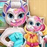 เกมส์แต่งหน้าแม่ลูกแมวคิตตี้ Kitty Mommy Real Makeover