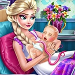 เกมส์เอลซ่าท้องคลอดลูก Pregnant Elsa Baby Birth