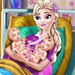 เกมส์เอลซ่าคลอดฝาแฝด Pregnant Elsa Twins Birth