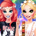 เกมส์แต่งตัวเจ้าหญิงไปคอนเสิร์ตร็อค Princesses Rock Concert Style