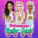 เกมส์แต่งตัวเจ้าหญิงเล่นโรลเลอร์สเก็ต Princesses Roller Girls