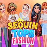 เกมส์แต่งตัวแฟชั่นหรูหรา5คน Sequin Tops Fashion