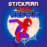 เกมส์สไปเดอร์แมนโหนใยช่วยคน Stickman hook Rescue