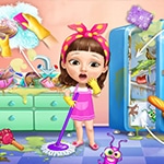 เกมส์ทำความสะอาดบ้านเด็กน้อย Sweet Baby Girl: Cleanup Messy House