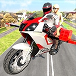 เกมส์ขับมอเตอร์ไซค์เหินเวหา Flying Motorbike Driving Simulator