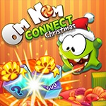 เกมส์จับคู่กบกินลูกอม Om Nom Connect Christmas