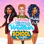 เกมส์แต่งตัวเจ้าหญิงไปโรงเรียนหน้าหนาว Princesses: Cold Weather School Outfits