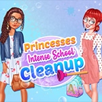 เกมส์ช่วยเจ้าหญิงทำความสะอาด Princesses Intense School Cleanup