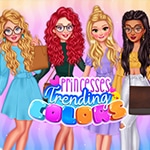 เกมส์เสริมสวยแฟชั่นสีสันสดใส Princesses Trending Colors