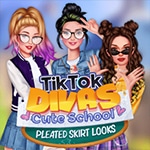 เกมส์แต่งตัวแฟชั่นกระโปรงสั้น TikTok Divas Cute School Pleated Skirt Looks