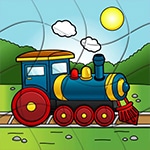 เกมส์ต่อจิ๊กซอว์รูปรถไฟ Transport Wavy Jigsaw